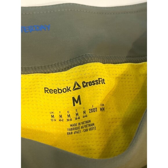 Reebok CrossFit Womens Shorts Medium Yellow/Gray Polyester & Spandex - Picture 6 of 6
